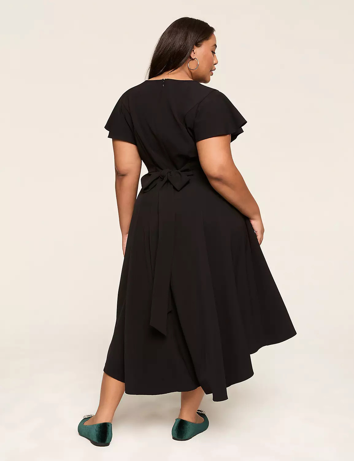 Lena V-Neck High-Low Midi Dress | Lane Bryant (US)