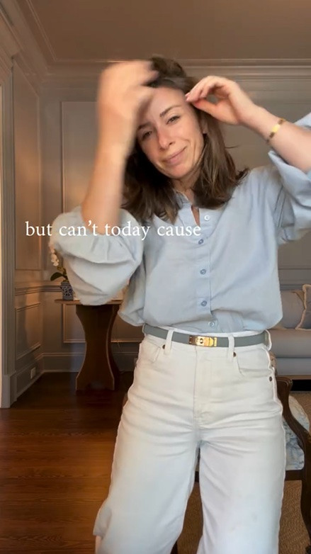 In the $40 jeans, you can size down one get your usual size. The color is “new off white.” Here is the $20 Hermes look belt!
