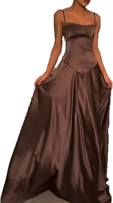 EYPKPL Fashiona Polyester Dress Sexy Strap Skirt Slimming Open Back Long Dress Evening Dress V-Ne... | Amazon (US)