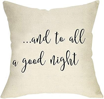 Softxpp Rustic and to All a Good Night Throw Pillow Cover Farmhouse Christmas Sign Gift Winter Ho... | Amazon (US)