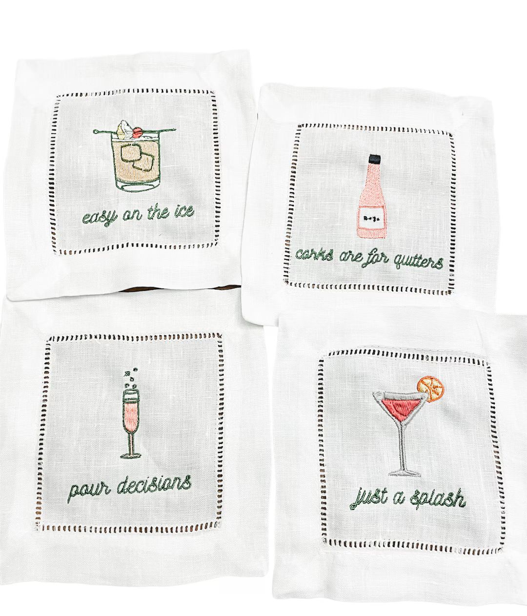 Funny Embroidered Cocktail Napkins boozy Cocktail Napkins - Etsy | Etsy (US)