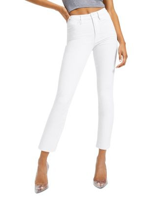 Good High Rise Straight Raw Hem Jeans in W037 | Bloomingdale's (US)
