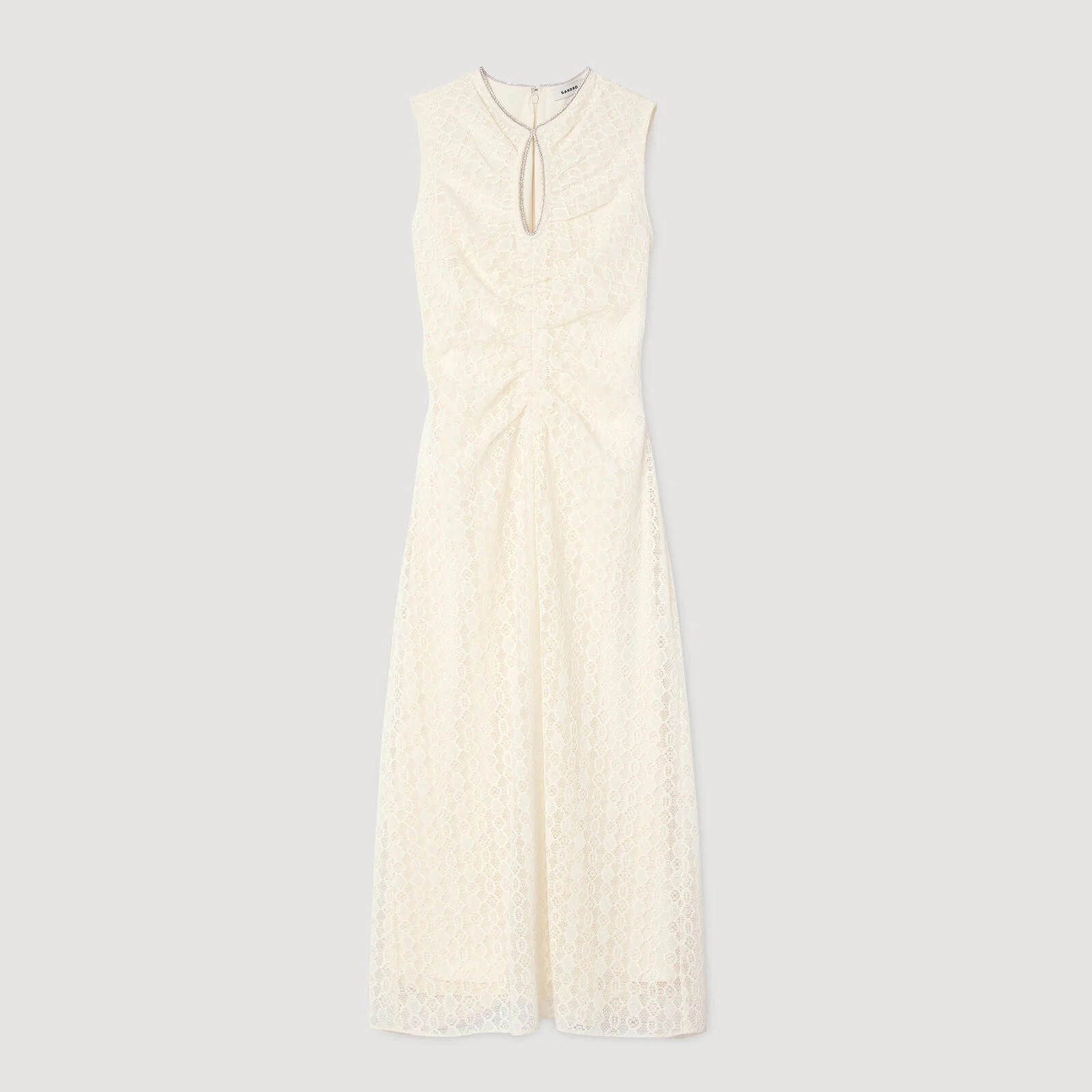 Lace keyhole maxi dress | Sandro US | Sandro-Paris US