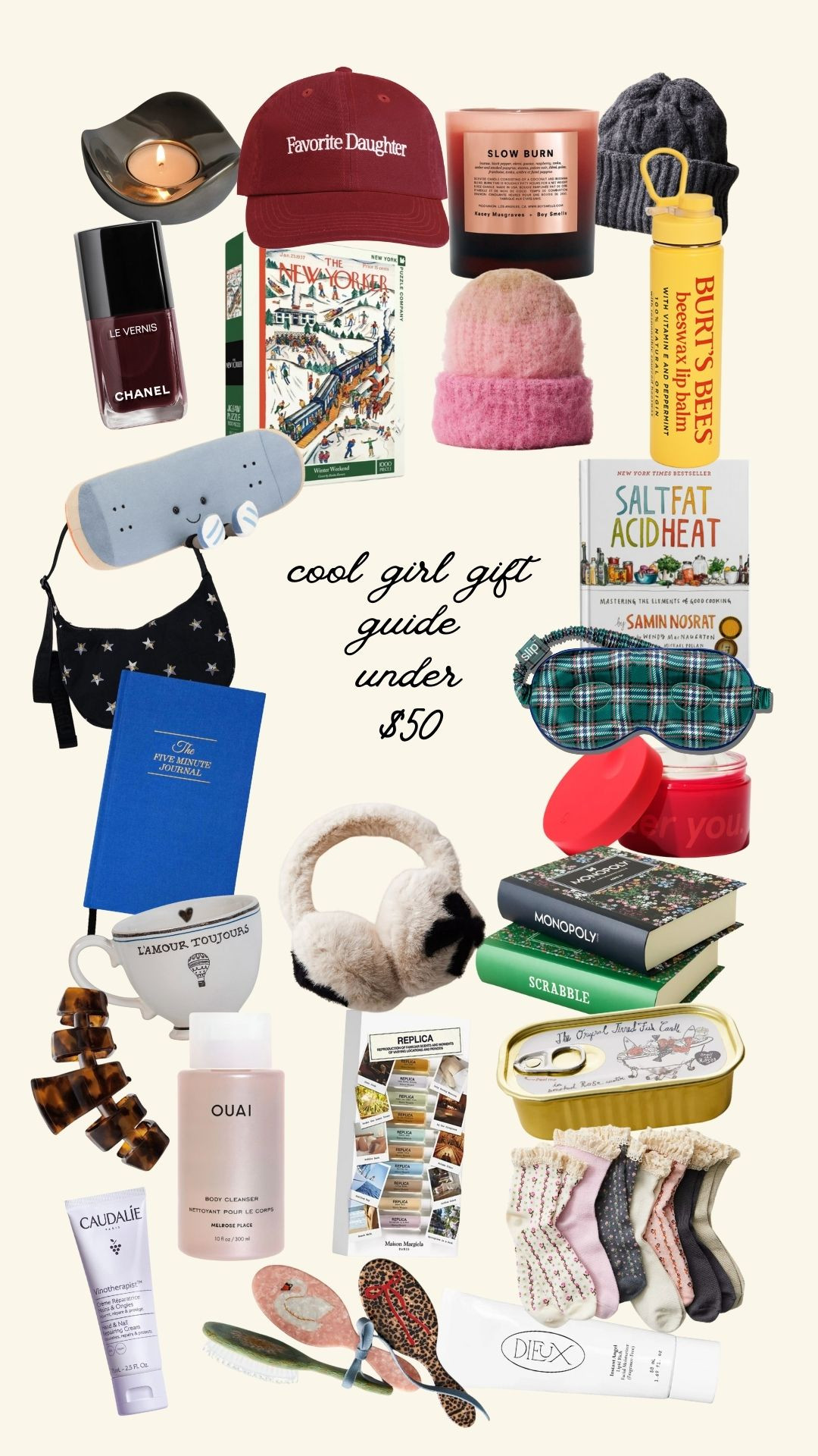 cool girl gift guide under/around $50 🎄 

 #giftguide #wishlistinspo #coolgirlgiftguide #LTKGiftGuide #LTKFindsUnder50
