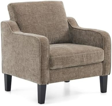 VINGLI Accent Chair for Living Room Chairs Light Brown Reading Chair for Bedroom Scooped Arm Chai... | Amazon (US)