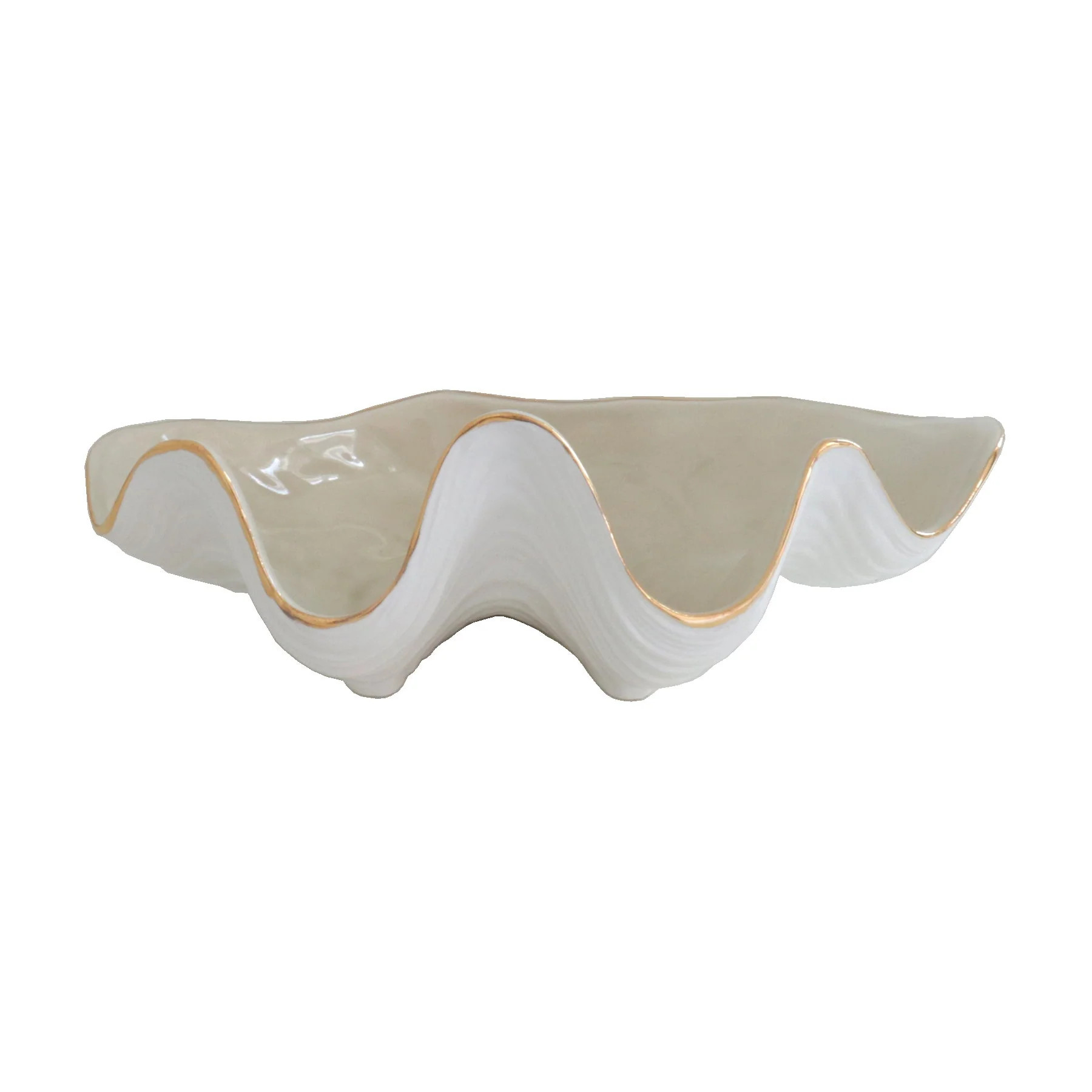 Clam Shell Bowl with 22K Gold Accent | Ruby Clay Company