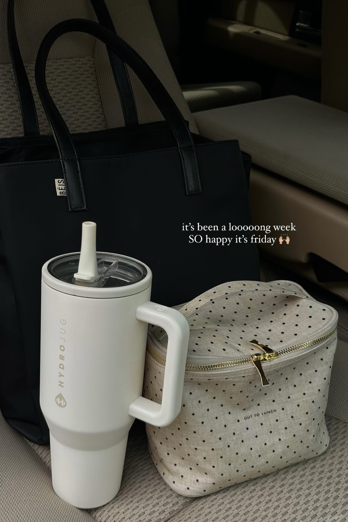 my work day essentials ft. @beis commuter tote in black (also linking similar options), @hydrojug 40oz. traveler tumbler in cream, & @katespade new york out to lunch tote in deco dots

teacher bag, teacher essentials, teacher tote, work tote, work bag, teacher tote bag, cute work bag for women, back to school teacher essentials, first year teacher must haves, stylish teacher tote, teacher organization bag, travel bag, travel tote bag, hollyfrocks

#LTKitbag #LTKtravel #LTKworkwear