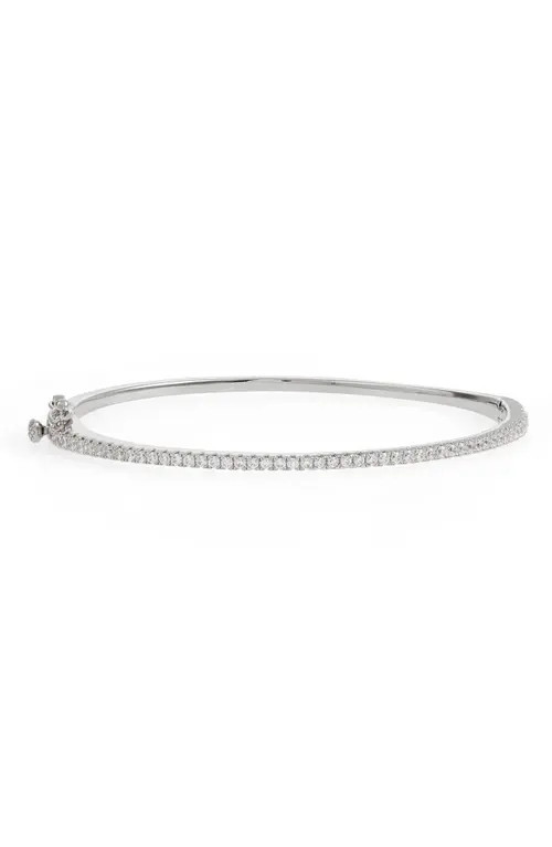 Nordstrom Delicate Cubic Zirconia Bangle in Clear- Silver at Nordstrom | Nordstrom