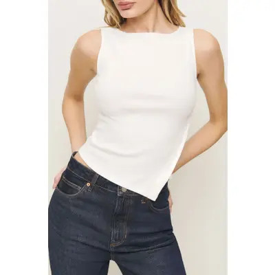 Reformation Hudson Knit Tank in White at Nordstrom, Size Large | Nordstrom