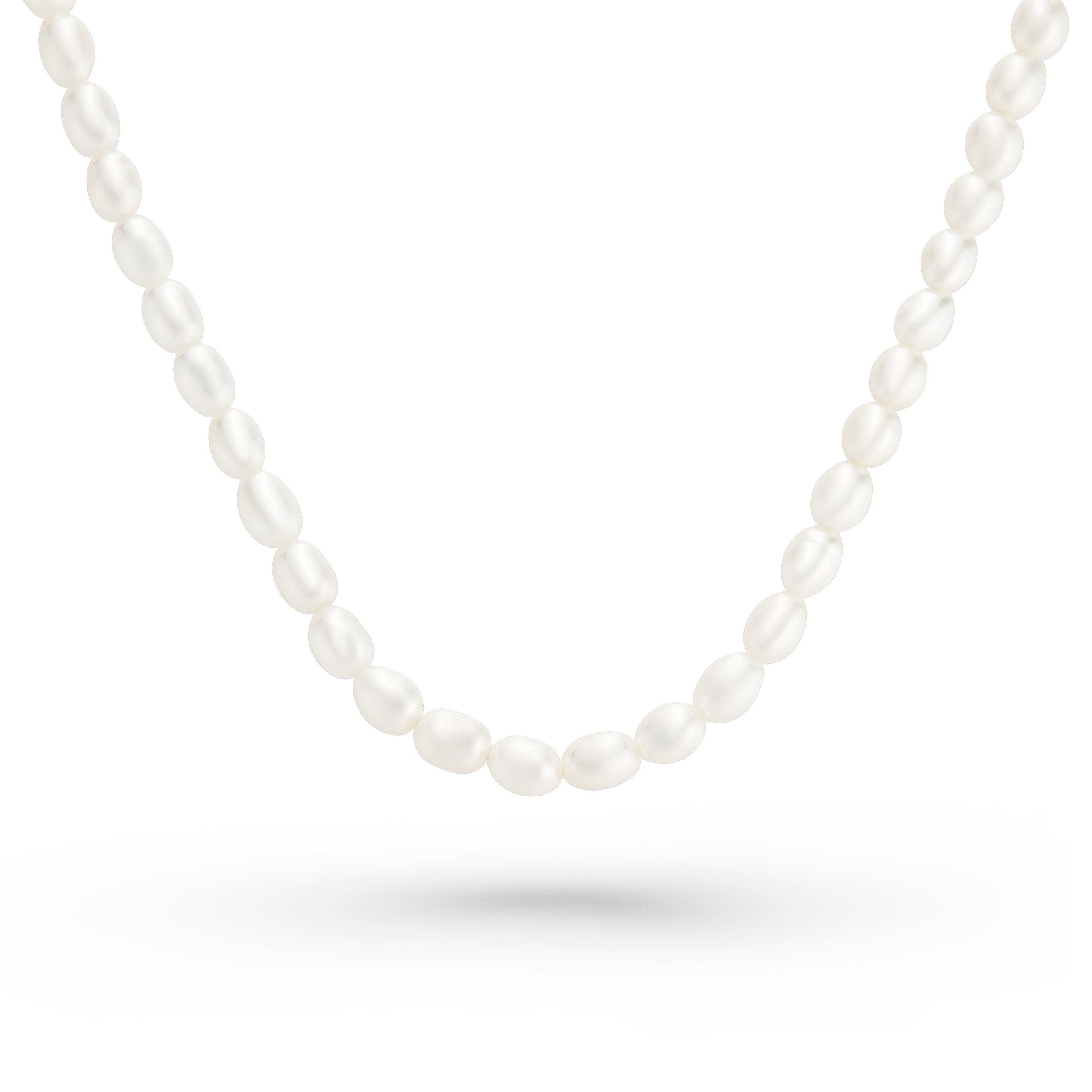 Beaverbrooks Silver Rice Pearl Necklace  | 0156638 | Beaverbrooks | Beaverbrooks