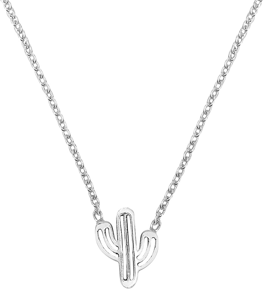 AeraVida Cool Chic .925 Sterling Silver Summer Desert Cactus Pendant Necklace | Amazon (US)