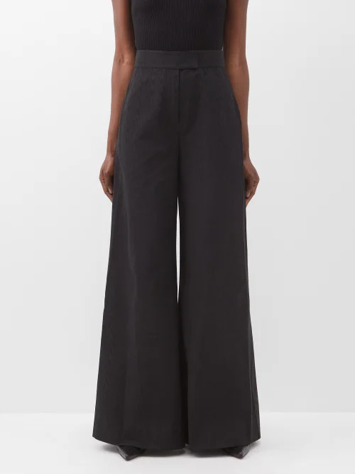 Staud - Oak Moiré Wide-leg Trousers - Womens - Black | Matches (US)
