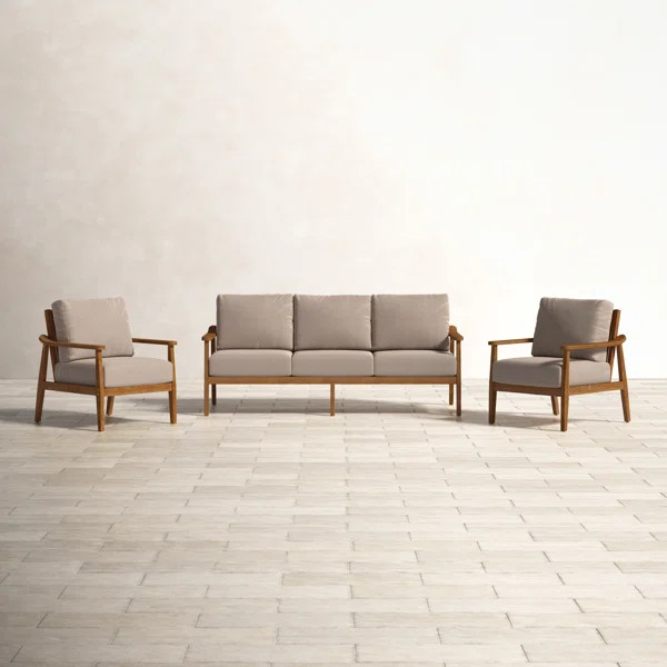 Hamblin Teak 5 - Person Seating Group with Sunbrella Cushions | Wayfair North America