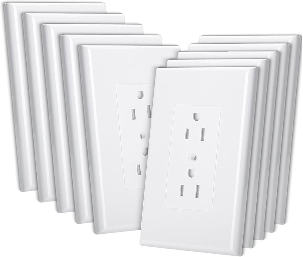 Bates Duplex Wall Outlet Covers - 10 Pack, White Wall Plates - Amazon.com | Amazon (US)