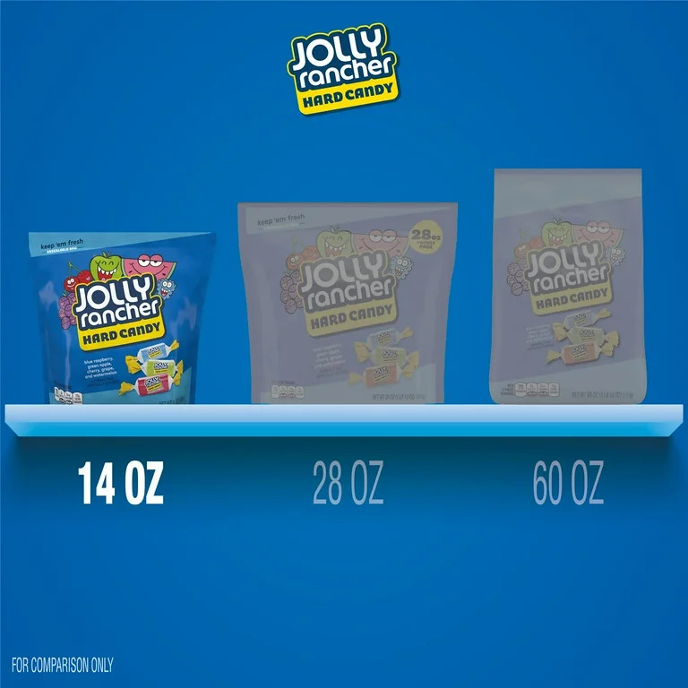 Jolly Rancher Assorted Fruit Flavored Hard Candy, Resealable Bag 14 oz | Walmart (US)