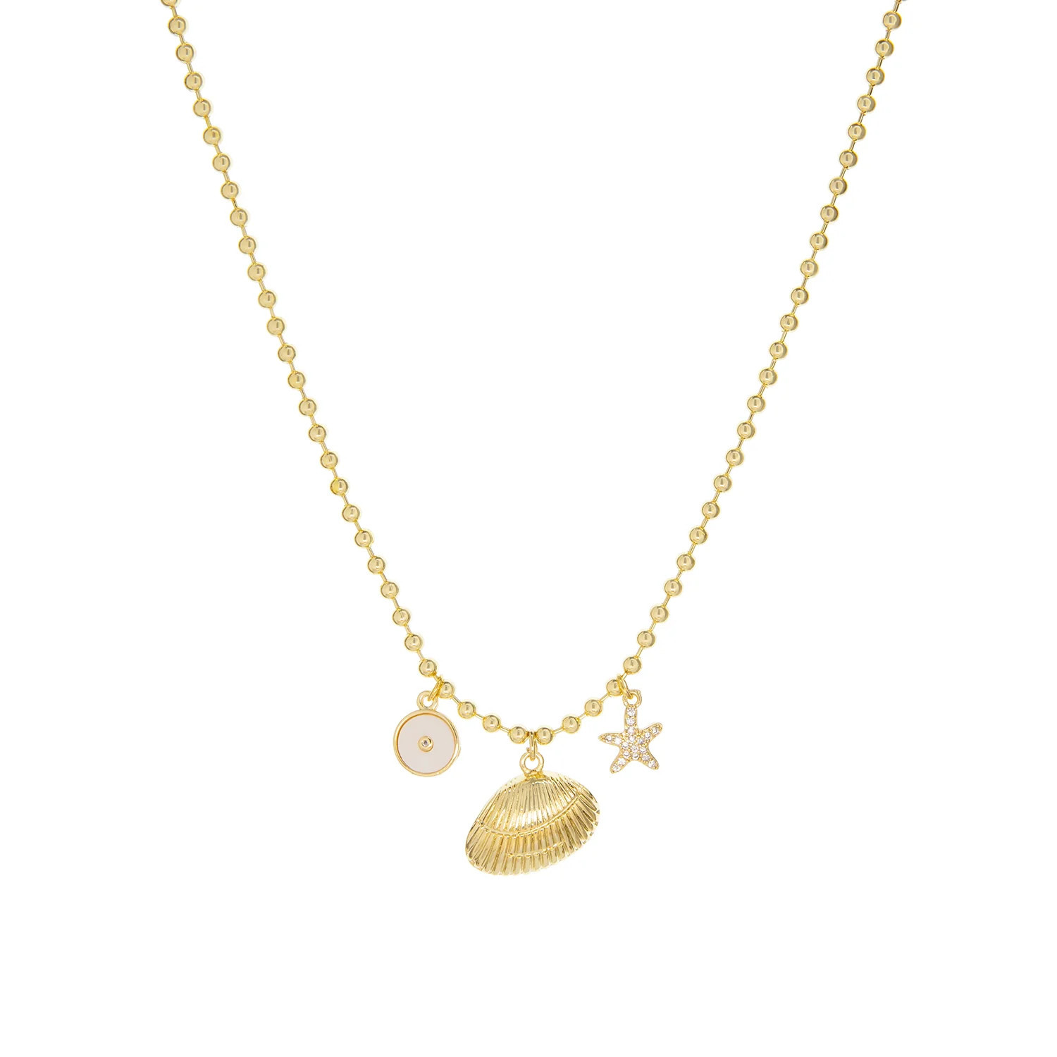 shell-charm necklace gold | Marlyn Schiff