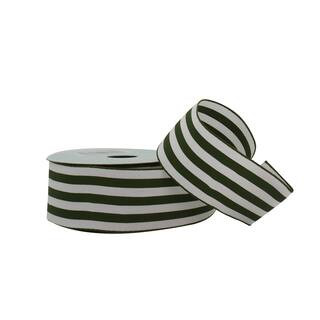 1.5" x 30ft. Green & White Stripes Wired Grosgrain Ribbon by Celebrate It® Easter | Michaels Stores