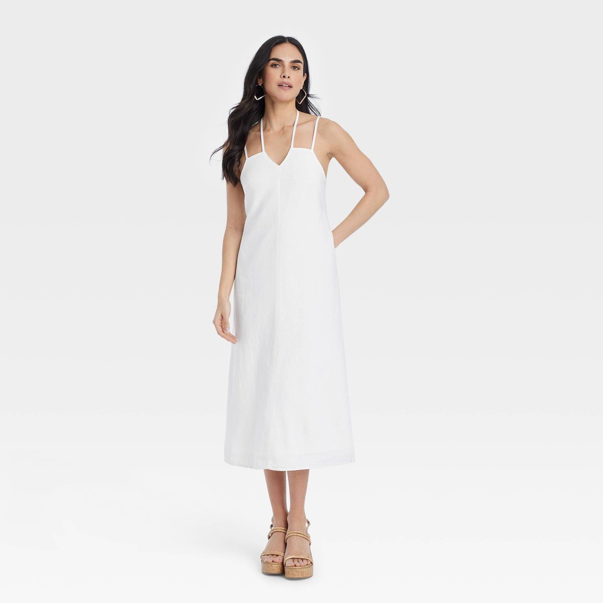 Women's Linen Midi Sundress - Universal Thread™ White S | Target