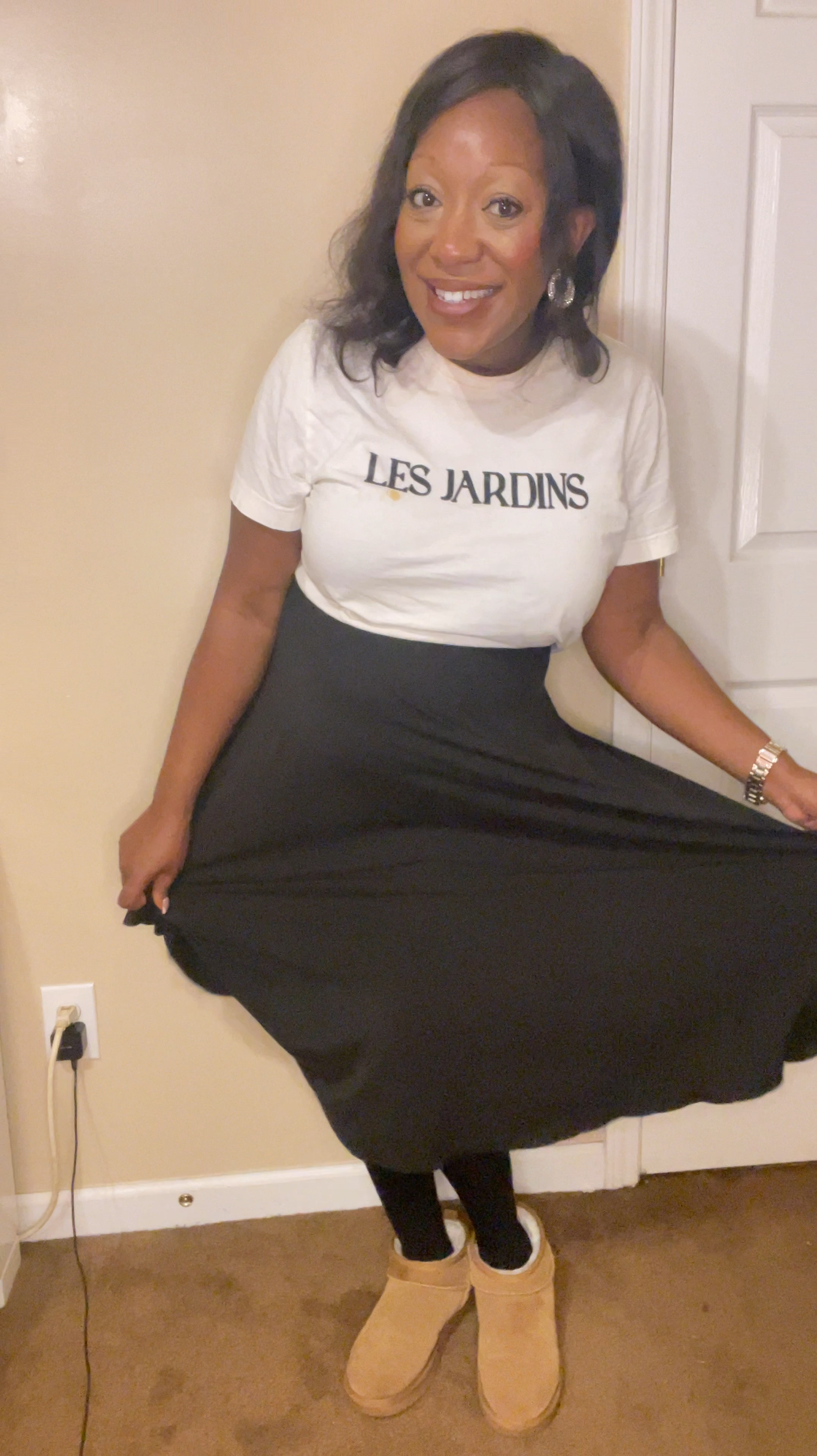 Outfit of the day 🩷✨

Tshirt- H&M 
Midi Skirt-Amazon 
Tights-Amazon 
Boots- TJ Maxx 
Cardigan-Amazon 
Earrings-Target
Watch- Amazon 

#outfitoftheday #outfits 
#winteroutfits #tshirt #midiskirt #boots 

#LTKShoeCrush #LTKFindsUnder100 #LTKStyleTip