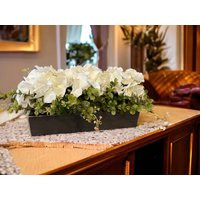 Custom Centerpiece Planter Box Table Modern Farmhouse [Kitchen Island Sofa Dining Room Mantle Coffee Table]Floral Hydrangea Boxwood | Etsy (US)