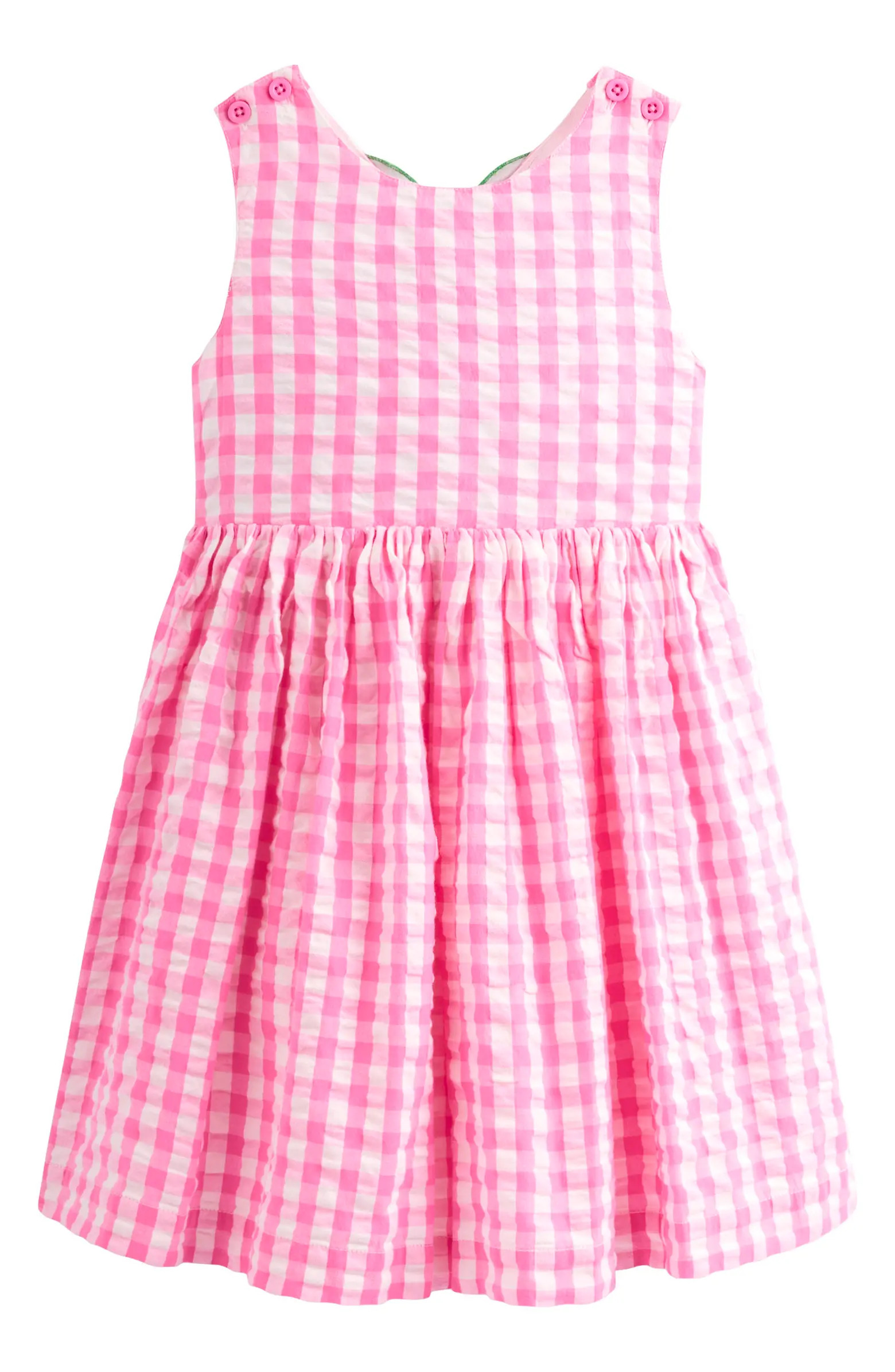 Mini Boden Kids' Zadie Back Appliqué Cotton Seersucker Sundress | Nordstrom | Nordstrom