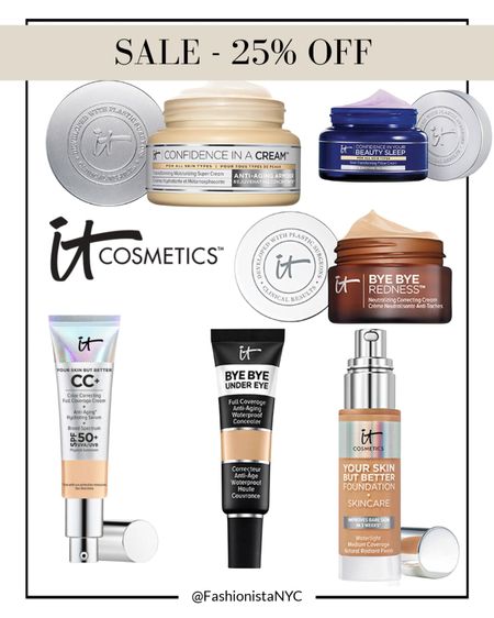 SALE SiTEWIDE at IT Cosmetics!!!
25% OFF all your favorites 
Skincare - Cosmetics- MakeUp 💄 

#LTKsalealert #LTKGiftGuide #LTKbeauty