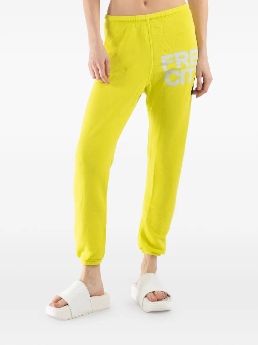 FreeCity Drawstring Print track-pants | Yellow | FARFETCH | Farfetch Global