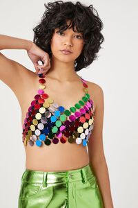 Multicolor Sequin Disc Chain Bralette | Forever 21 (US)