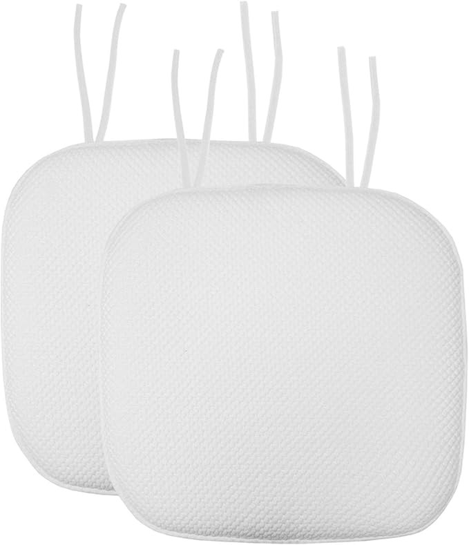 Sweet Home Collection Chair Cushion Memory Foam Pads with Ties Honeycomb Pattern Slip Non Skid Ru... | Amazon (US)
