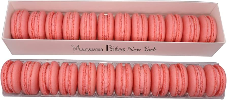 Macarons Gift Box of 24 - Strawberry French Macarons, Gourmet Cookie Gift Box, Macaroon | Amazon (US)