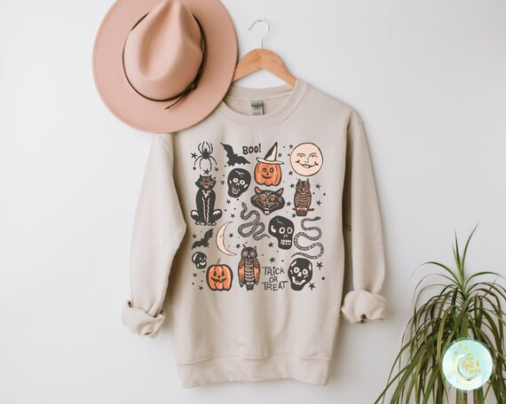 Halloween Sweatshirt Vintage Halloween Crewneck Vintage | Etsy | Etsy (US)