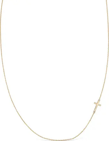 Sideways 14K Gold Cross Pendant Necklace | Nordstrom