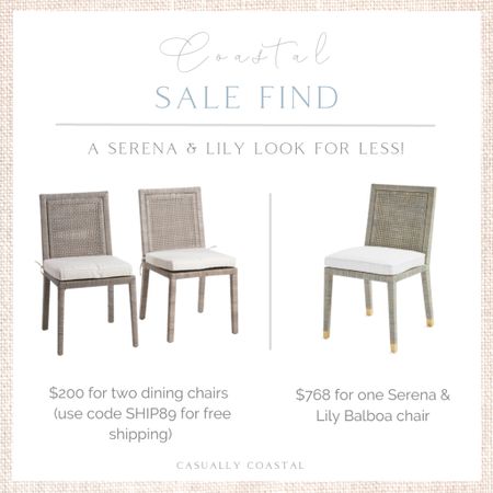 A great look for less, this set of two rattan dining chairs are very similar to Serena & Lily’s Balboa side chair and they just got marked down to $199 for a set of TWO!  Use code SHIP89 for free shipping! 
- 
coastal decor, beach house decor, beach decor, beach style, coastal home, coastal home decor, coastal decorating, coastal interiors, coastal house decor, home accessories decor, coastal accessories, beach style, neutral home decor, neutral home, natural home decor, serena & lily dupe, balboa dupe, balboa armchair dupe, balboa dining chair dupe, rattan dining chairs, rattan side chairs, affordable dining chairs, coastal dining room, coastal dining room furniture, affordable dining chairs, look for less, designer inspired, dining chairs on sale

#LTKhome #LTKstyletip #LTKsalealert