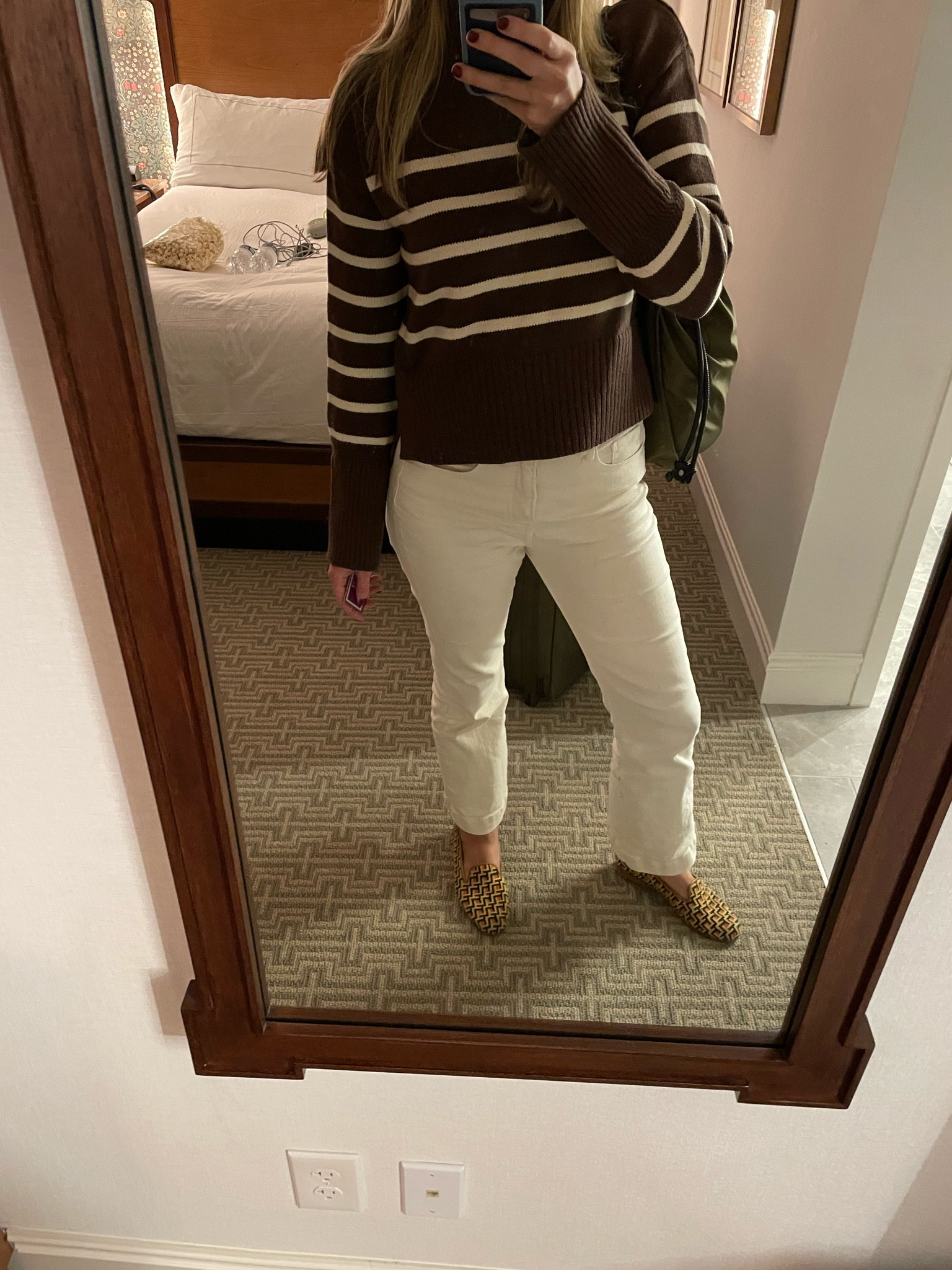 Easy September outfit. This sweater is on sale and is a great mid weight cotton. Plus, brown is in and surprisingly soft and warm vs black’s harsh professionalism. Loafers are old Stubbs but linked exact pants and sweater. 

#veronicabeard #stubbsandwootton #fallstyle #transitionalwear #teacheroutfit #backtoschool #momwear wfh work from home 

#LTKFallSale #LTKSeasonal