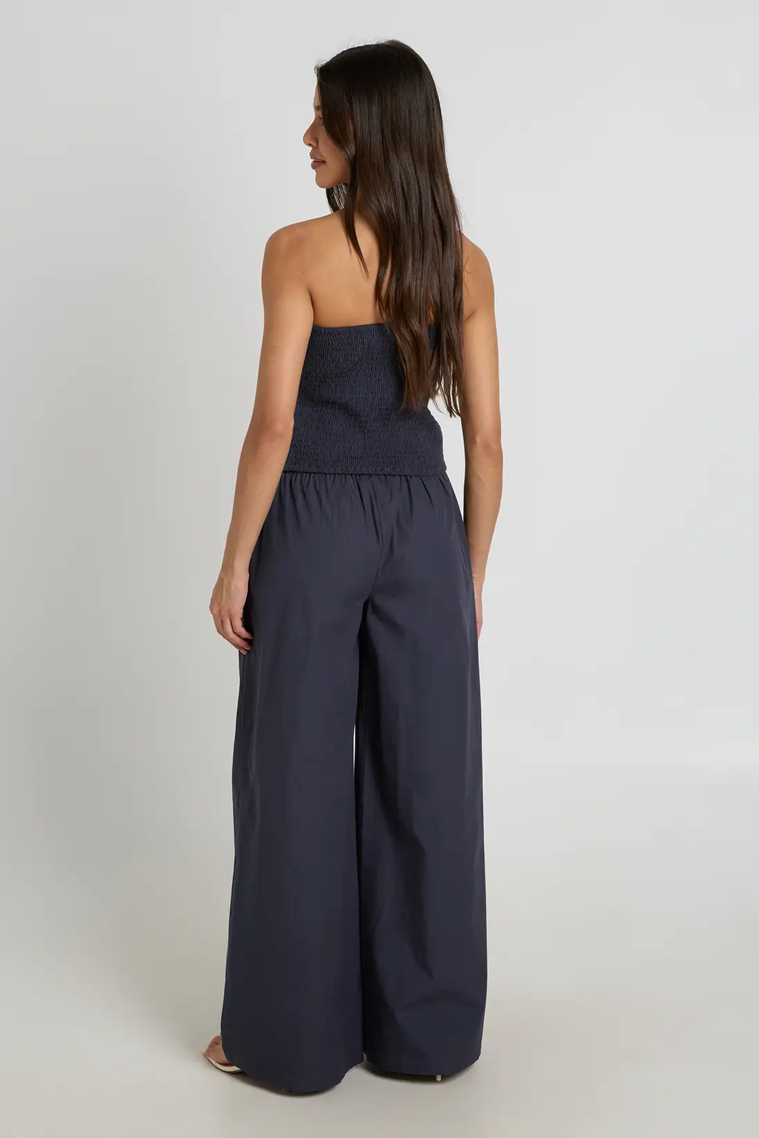 Navy Bandeau Scarf Top & Wide Leg Trouser Co-ord | Boohoo | Boohoo.com (UK & IE)