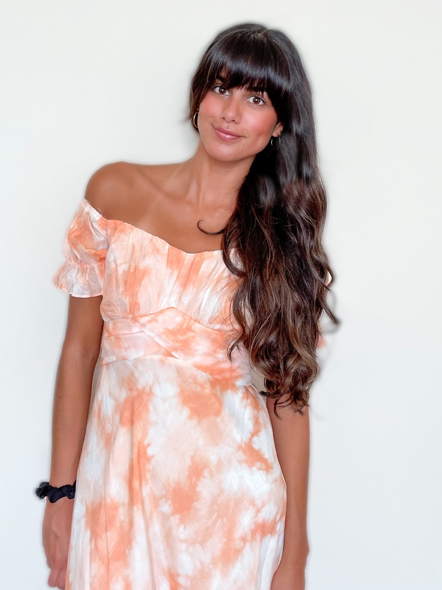 Beautiful dress! This off the shoulder, white and orange dress will be a perfect fit for any occasion. #dress #specialoccasion #offtheshoulder #

#LTKsalealert #LTKunder50 #LTKwedding