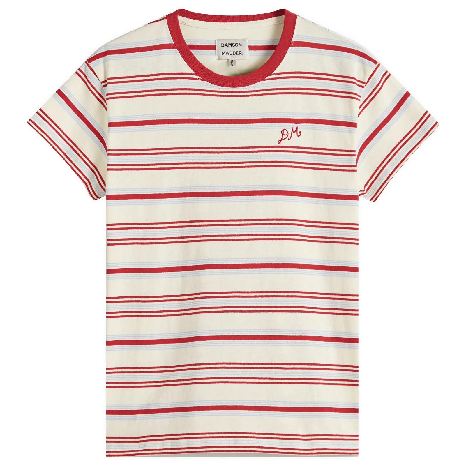 Damson Madder Women's Ariel Shrunken Pointelle T-Shirt in Multi, Size X-Large | END. Clothing