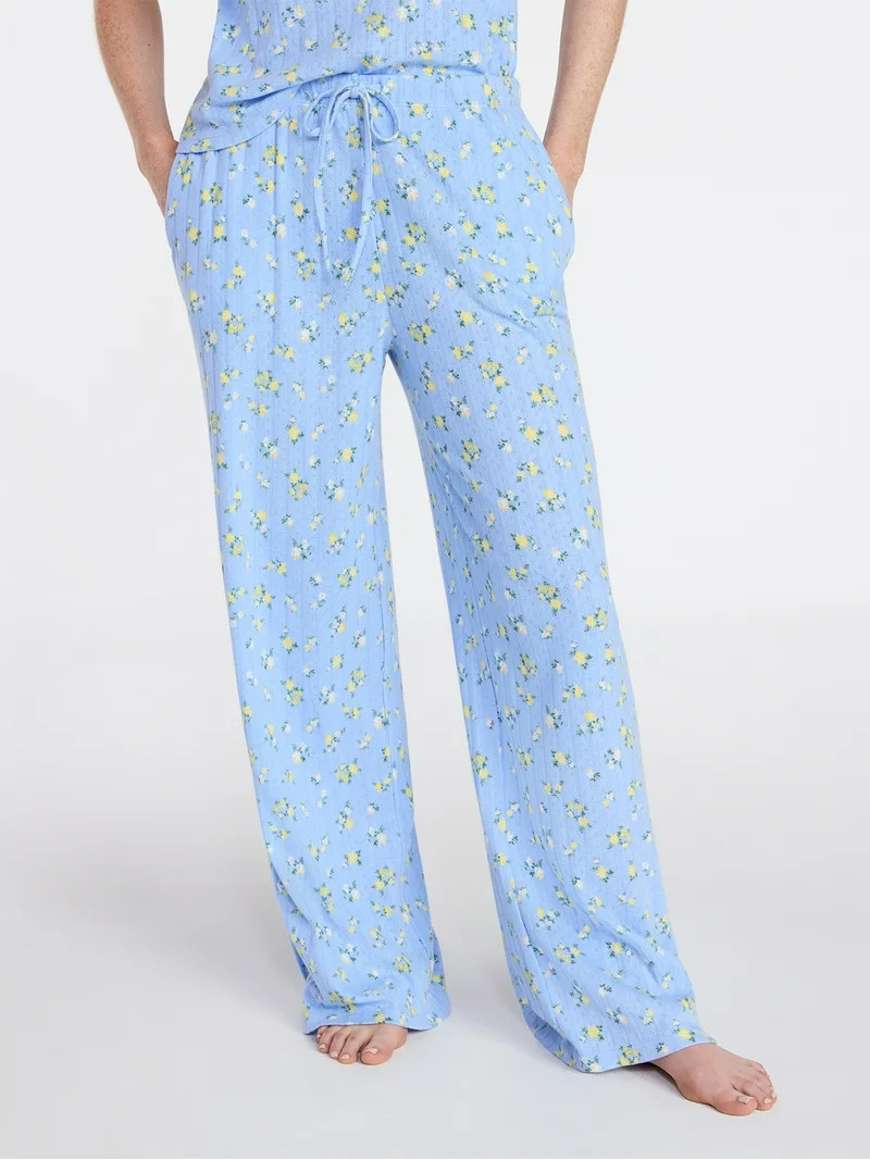 Joyspun Women’s Pointelle Knit Sleepwear Pants, 30'' Inseam, Sizes XS-3X | Walmart (US)