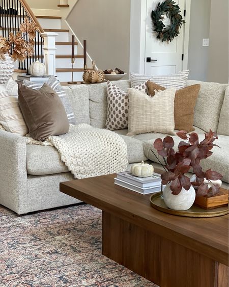 Our living room is feeling warm and cozy for the fall and holiday season! Get this look!

Fall pillows, throws, stems, coffee table, sectional vase

#LTKstyletip #LTKhome #LTKSeasonal