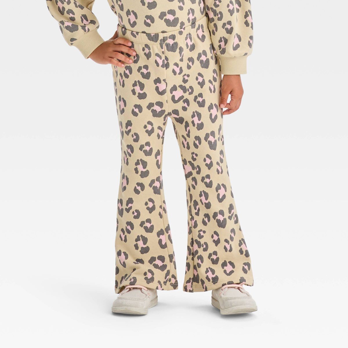 Grayson Mini Toddler Girls' Leopard French Terry Flare Pants | Target