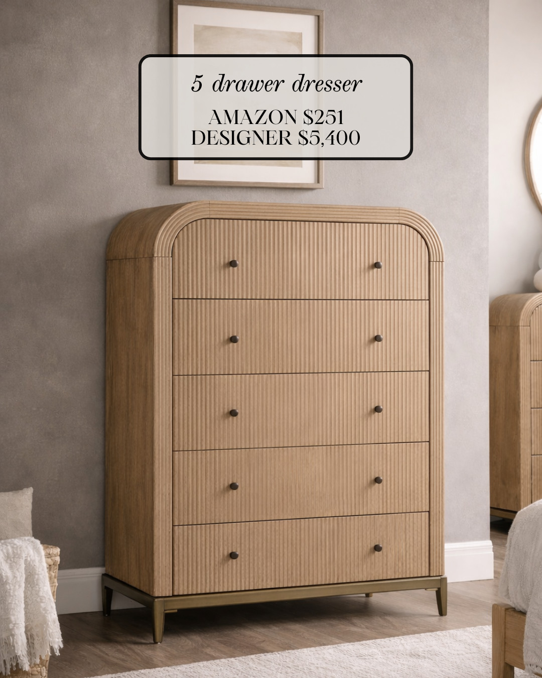 DON'T MISS — FLUTED 5-DRAWER DRESSER — DESIGNER DUPE

This FLUTED 5-DRAWER DRESSER looks like a high-end designer piece but costs a fraction of the price. The curved silhouette and reeded texture give it such a luxury furniture look while still being an affordable Amazon find.

#Amazon #TheHillaryStyle #FlutedFurniture #DesignerDresserDupe #LuxuryBedroomDecor #NeutralHomeStyle #ModernFurnitureFind #AffordableLuxuryDecor #AmazonHomeFind #HighEndStyleForLess 

 #LTKU #LTKOver40 #LTKHome