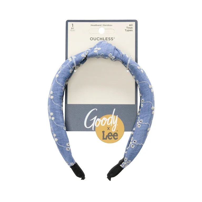 Goody x Lee Denim Knot Headband, All Day Comfort, All Hair Types, 1 Count | Walmart (US)