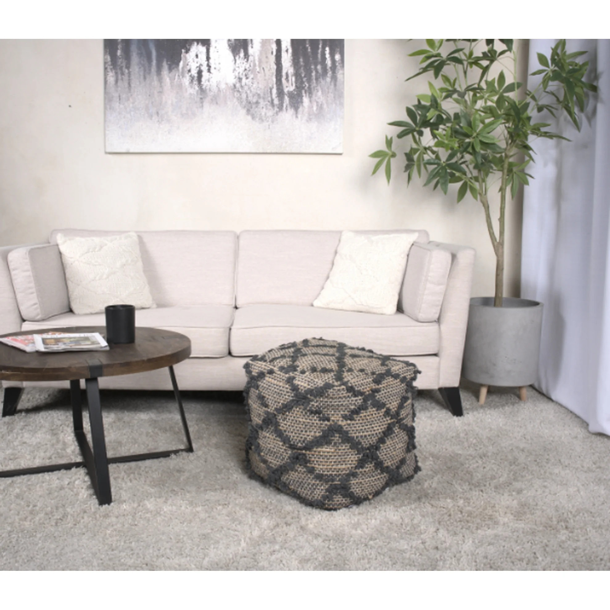 Square Pouf Poncho, Charcoal - 16x16x16 Inches /floor Cushion, 200lbs Weight Limit, Decorative, B... | Walmart (US)