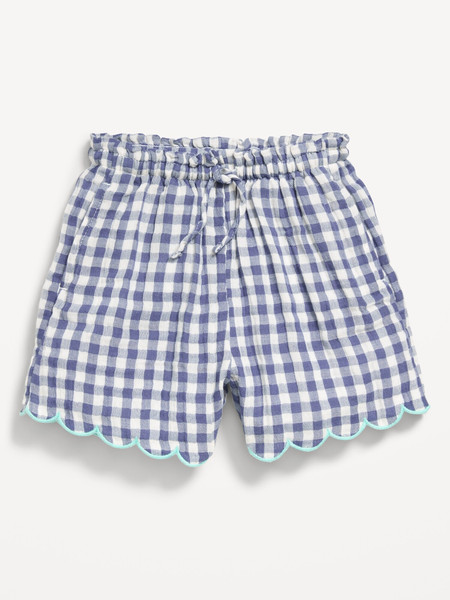 Printed Double-Weave Scallop-Trim Shorts for Toddler Girls | Old Navy (US)