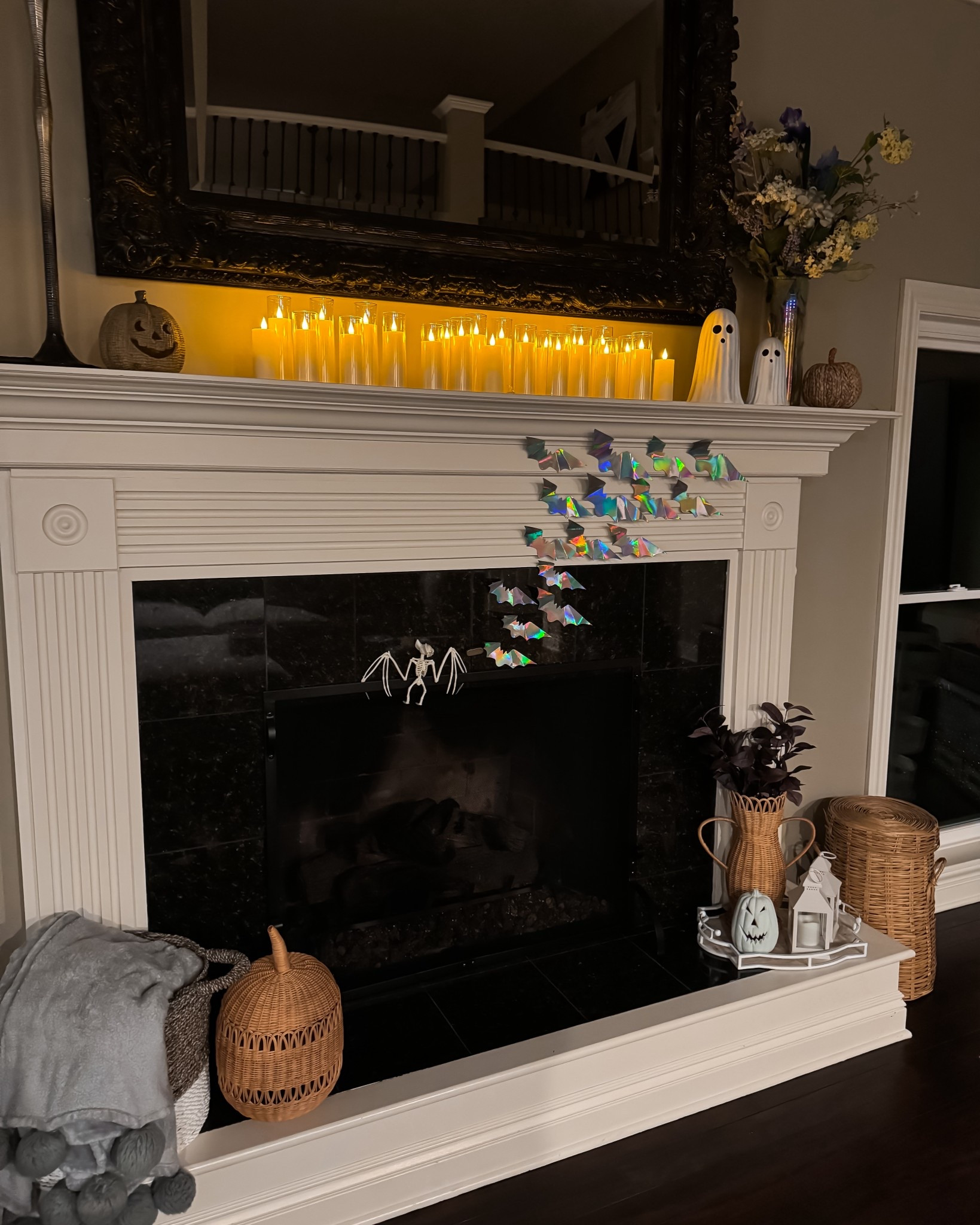 Halloween decor. Fall decorations. Fall decor. Wicker pumpkin. Pumpkin decor. Living room decor. Bats. 

#LTKHome #LTKFallSale #LTKHalloween