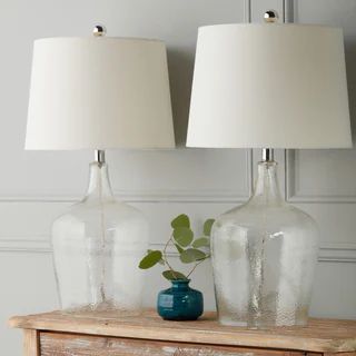 Azure Clear Glass 27.5-inch Table Lamp (Set of 2) By Abbyson | Bed Bath & Beyond