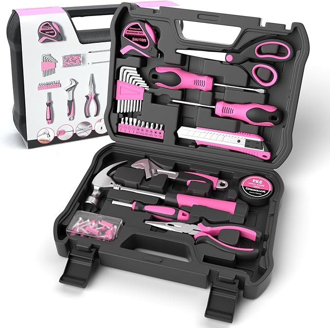 Pink Tool Kit 69 Piece Tool Kit for Women Small Basic Hand Tool Box Home Tool Set Perfect for Lad... | Amazon (US)