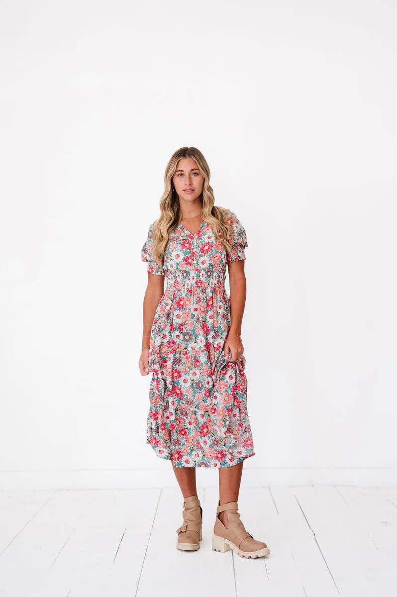 Nursing Friendly Spring Floral Dress | FEHRNVI