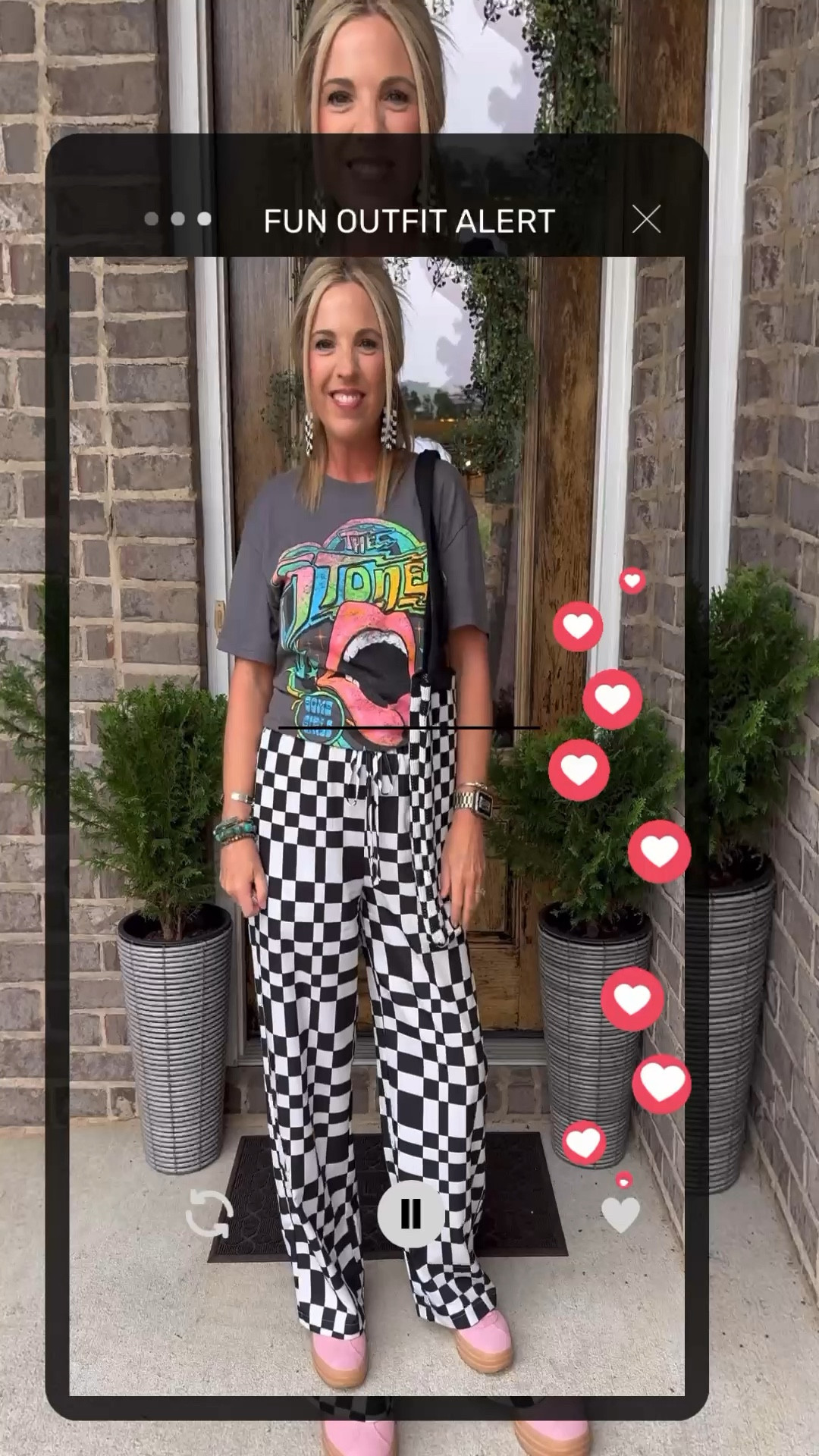 Fun Friday Fashion Finds! 
Maybe I am going a little overboard with the checkered print. But we love a fun outfit find! You can get this entire look for under $50!

#fundridayfashion #funoutfit #casualoutfit #checkeredpants #cutebag 

#LTKFindsUnder50 #LTKOver40 #LTKSeasonal