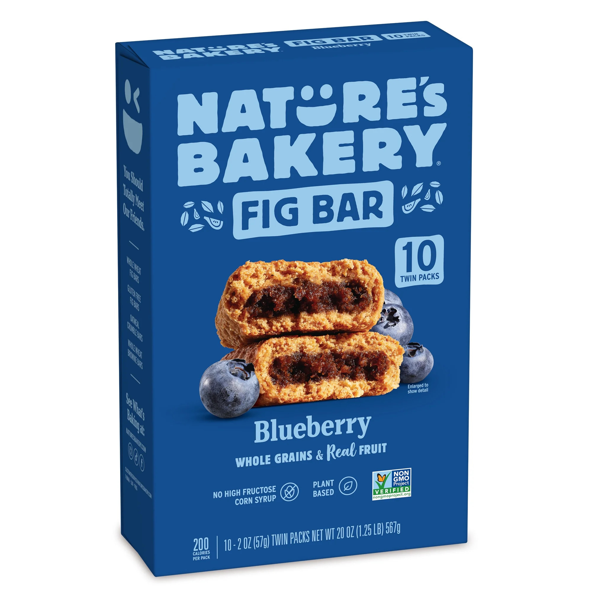 Nature's Bakery Blueberry Fig Bars, 10 Twin Packs, 2 oz Each - Walmart.com | Walmart (US)